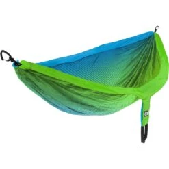 DoubleNest Print Hammock 18 DoubleNest Print Hammock -Outdoor Equipment Series Store ENO DoubleNest Print Fade TealChartreuse 1