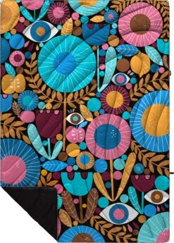 Rumpl Original Puffy Blanket - Printed 1-Person -Outdoor Equipment Series Store TPPB LC1 1 NIGHT GARDEN LISACONGDON