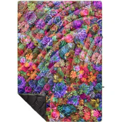 Rumpl Original Puffy Blanket - Printed 1-Person -Outdoor Equipment Series Store TPPB SUC 1 PSYCHEDELIC SUCCULENT OGPUFFY 1P FLATLAY